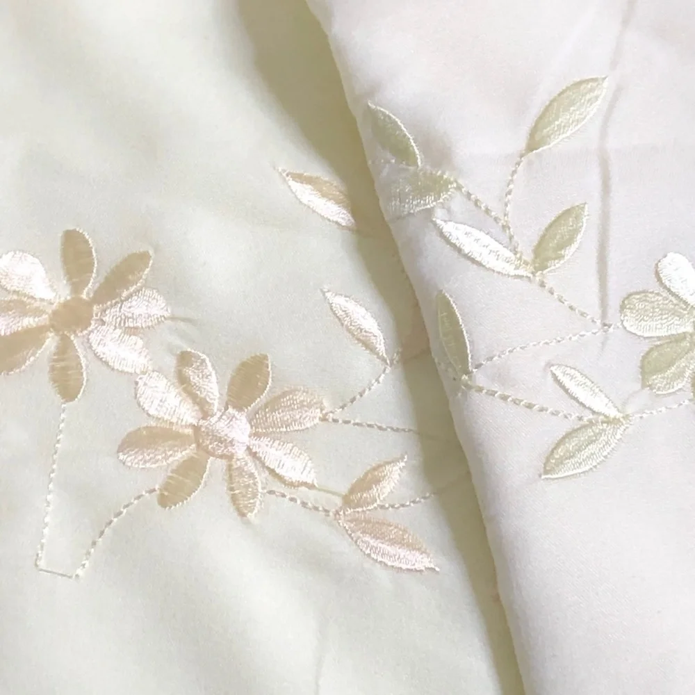 Legendery Pillow Cases Queen Size 20” x 30” Yellow Floral Embroidery